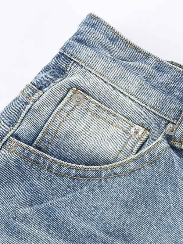 

Джинсы MAO в американском стиле, рваные, выцветшие, свободные, с широкими штанинами, с высокой талией, длинные, повседневные, дышащие