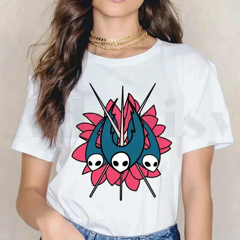 

Ghost Knight Graphic Art Hollow Knight Funny Game Short Casual T-shirt Women's Plus Print Short Sleeve Round Neck Slight Stretch