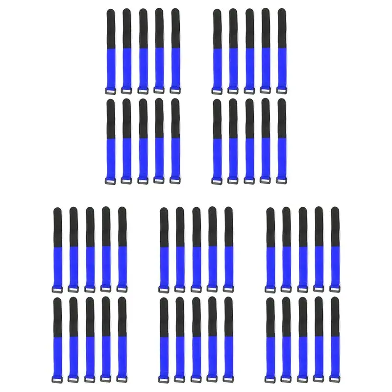 ABRI-50PCS 25Cm Lipo Battery Tie Cable Antiskid Tie Down Strap Colors For RC Helicopter Quadcopter RC Crawler Car,Dark Blue
