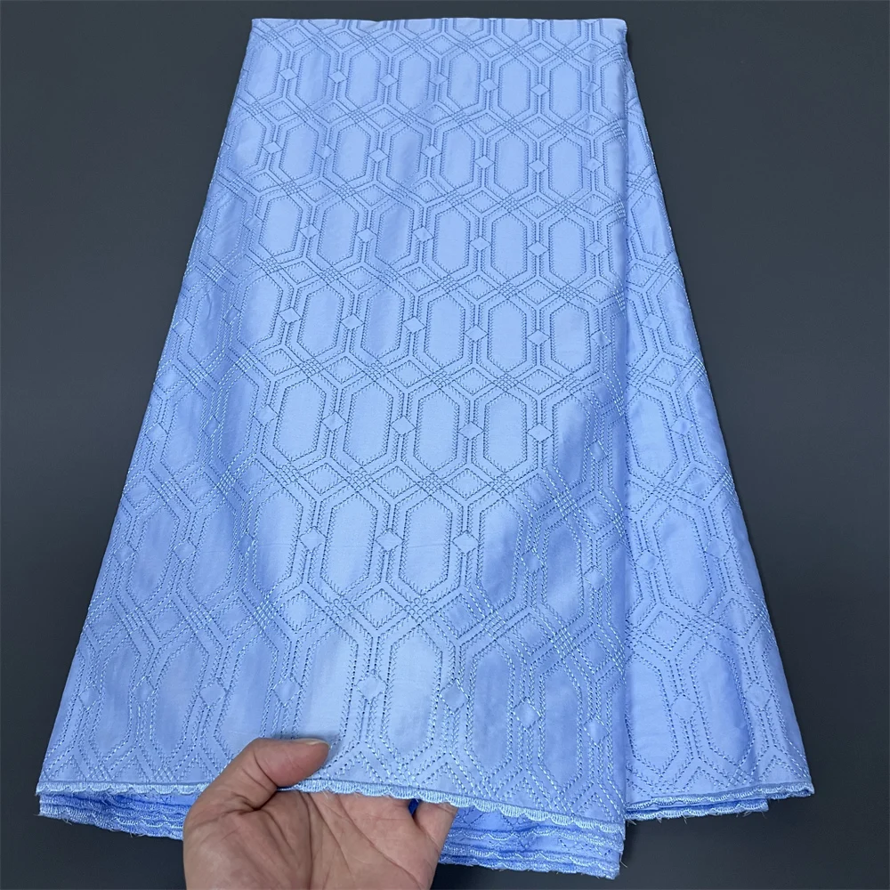 

Nigerian Embroidery Lace Fabric,African,Latest,Linen,Wedding Dress,Tulle,Cotton Fabrics By The Meter,High Quality,2025,5 Yards