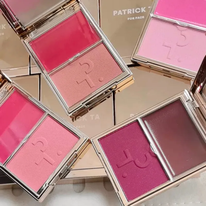 Patrick Two-tone Natural Matte Cream Blush Contour Blusher Blush Powder Long Lasting Waterproof Face Blusher Makeup Cosmetics