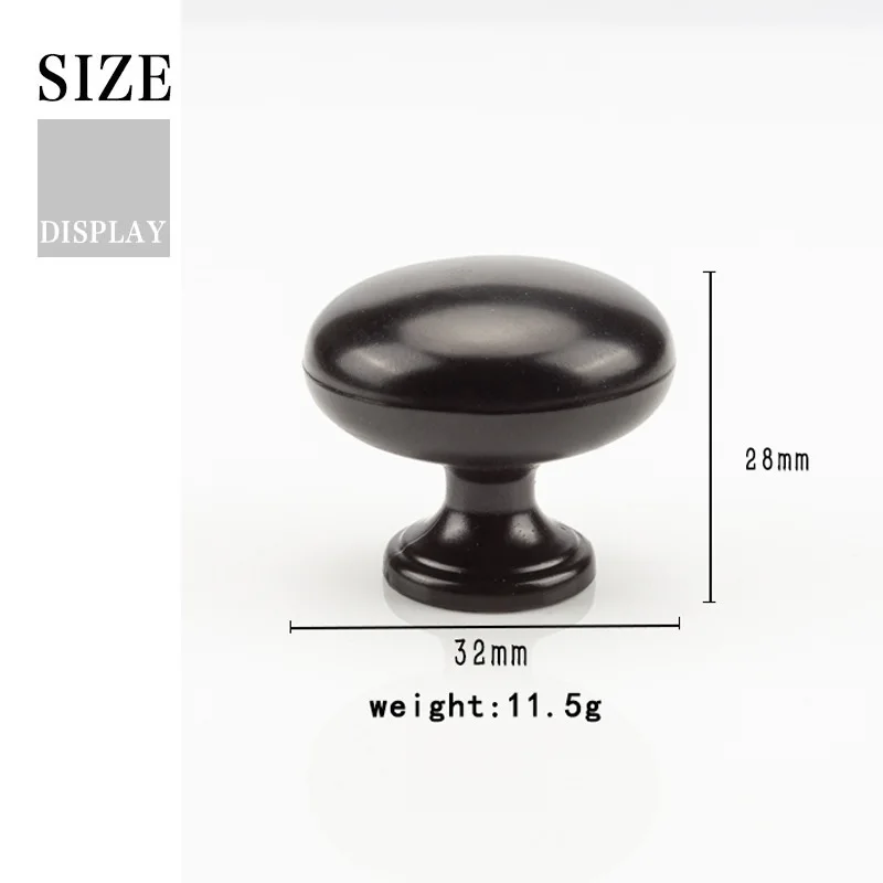 Simple style mushroom-shaped flat high foot single hole plastic handle drawer wardrobe cabinet door handles