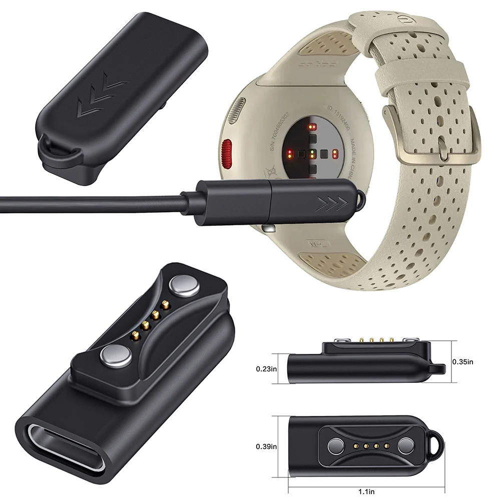 

USB C Магнитный разъем для зарядного устройства для часов Адаптер для зарядки часов для Polar Pacer/Pacer Pro для Ignite 3/Vantage V3