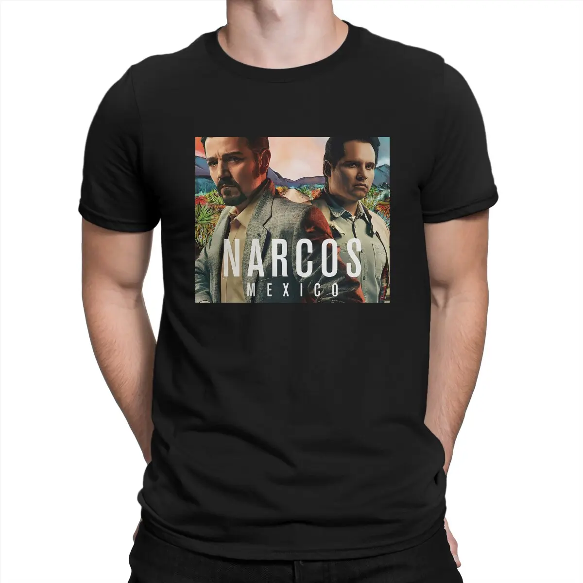 Narcos Season Newest TShirt for Men Tapestry Round Collar Basic T Shirt Personalize Gift Clothes Streetwear