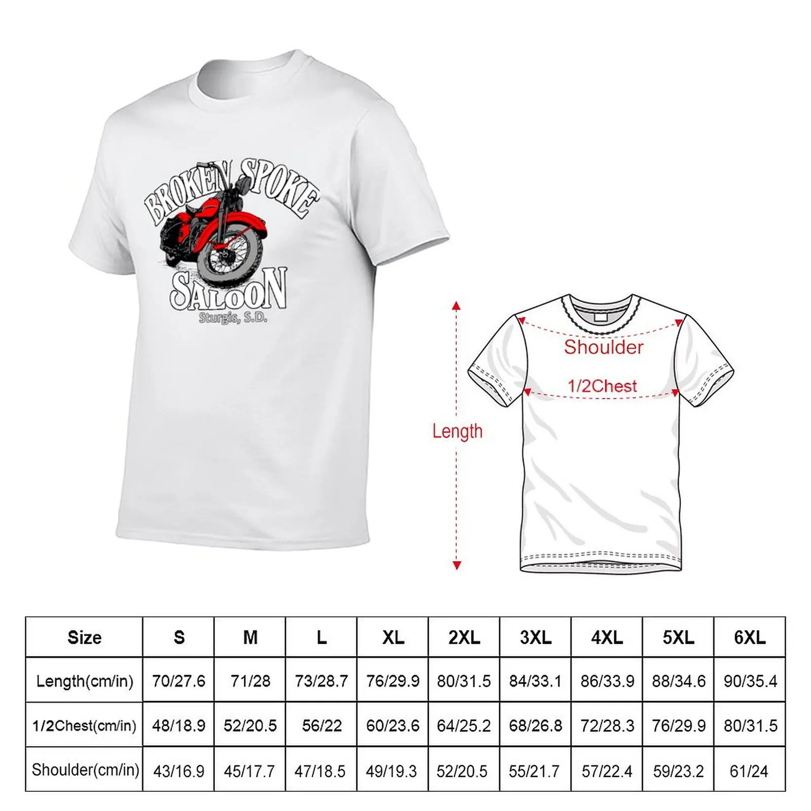 80s Broken Spoke Saloon Motorcycle T-Shirt t shirts cotton 100% men t shirt cotton 100% T-Shirt