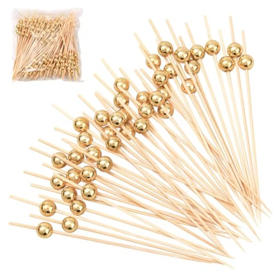 

200 Pcs Cocktail Picks4.7 Ih Toothpicks for Appetizers Disposable Bamboo Cocktail Stick for Drink Fruits Desserts Party Fay Too