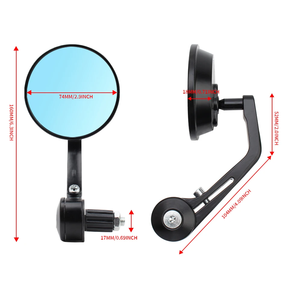 Long Pole Rearview Mirror Circular Shaped Handle Mirror Motorcycle Rearview Mirror Motorcycle Universal Accessories image 4