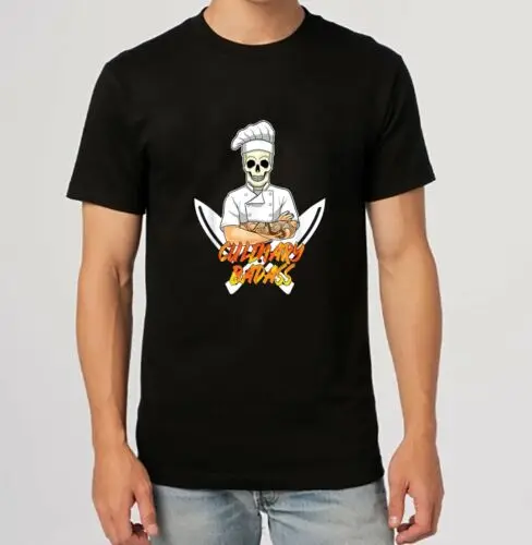 シェフ、クール、キッチン、レストラン、s-5xlの料理用頭蓋骨Tシャツ
