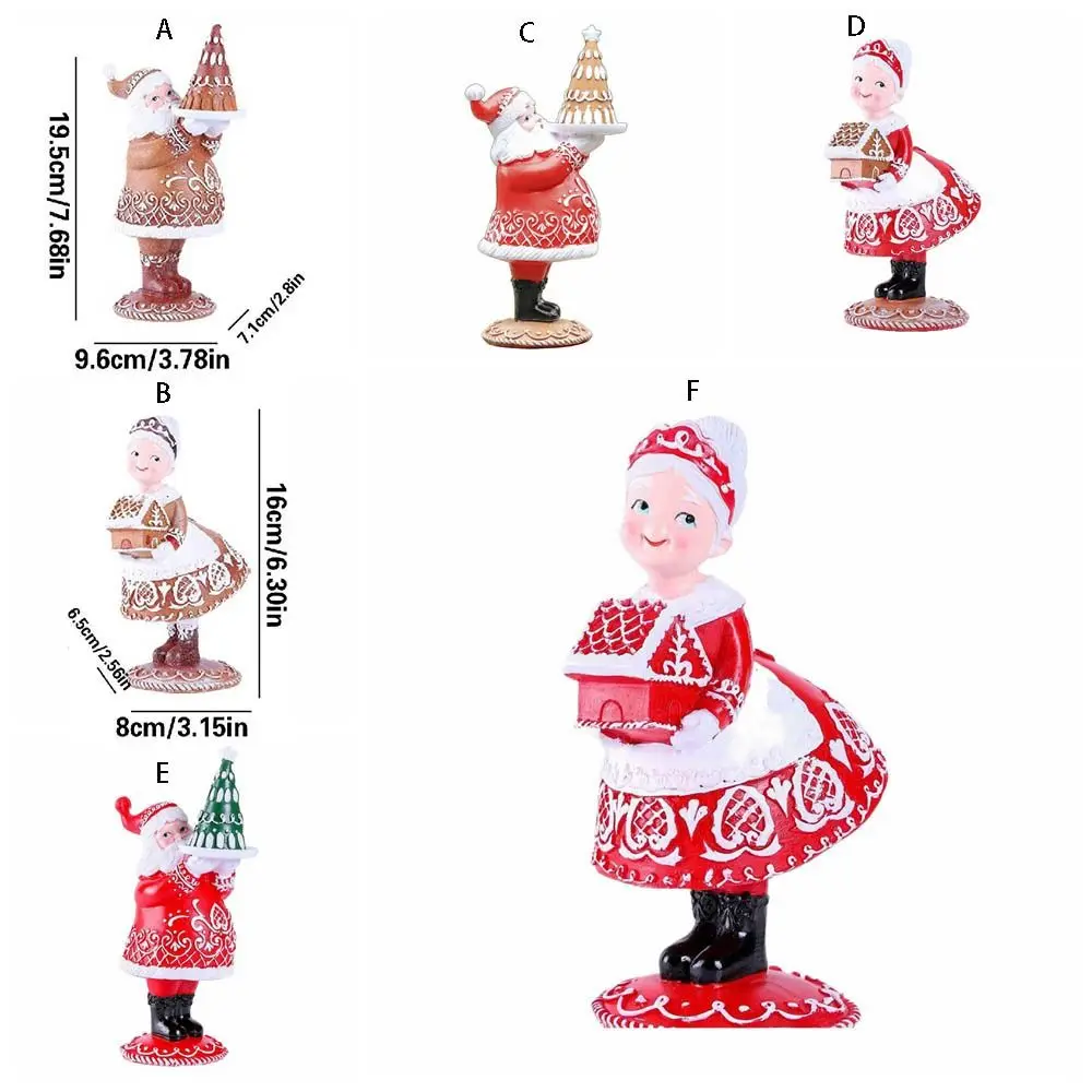 Fashion Cute Santa Claus Ornaments Cartoon Unique Resin Santa Claus Statues Exquisite Christmas Ornament Office