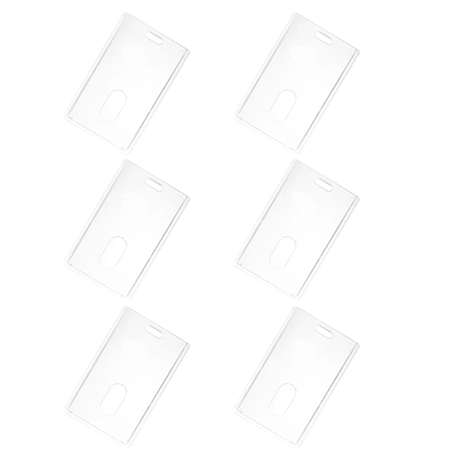 6Pcs Premium Acrylic Id Holder Dustproof Card Protector for Business Professionals Students Lightweight Easy Carry