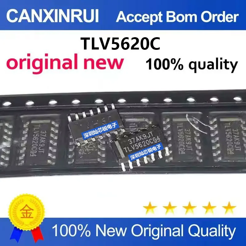 (5-100 Pieces) Brand New Original TLV5620C TLV5620CDR SMD SOP14 12-Bit Digital-to-Analog Converter IC for Electronics