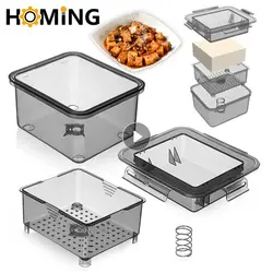 Tofu Press Tofu Drainer 3-Layer Tofu Press Making Mold Built-in Drainage Water Removing Tool Dishwasher Safe Kitchen Cooking