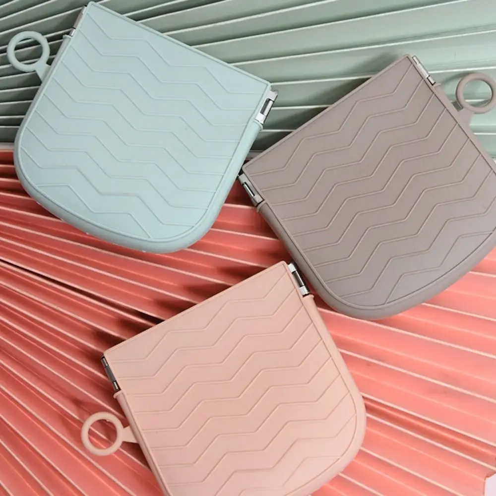 Portable Self-closing Cosmetic Bag Silicone Multifunctional Leaf Spring Bag Solid Color Coin Purse Gift