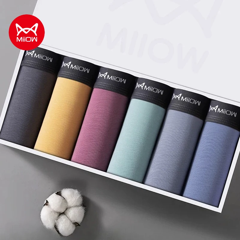 

MiiOW, 3 шт., мужское нижнее белье из модала, боксеры, графеновые антибактериальные мужские трусы с промежностью, дышащие мужские трусы, мужские трусы-боксеры