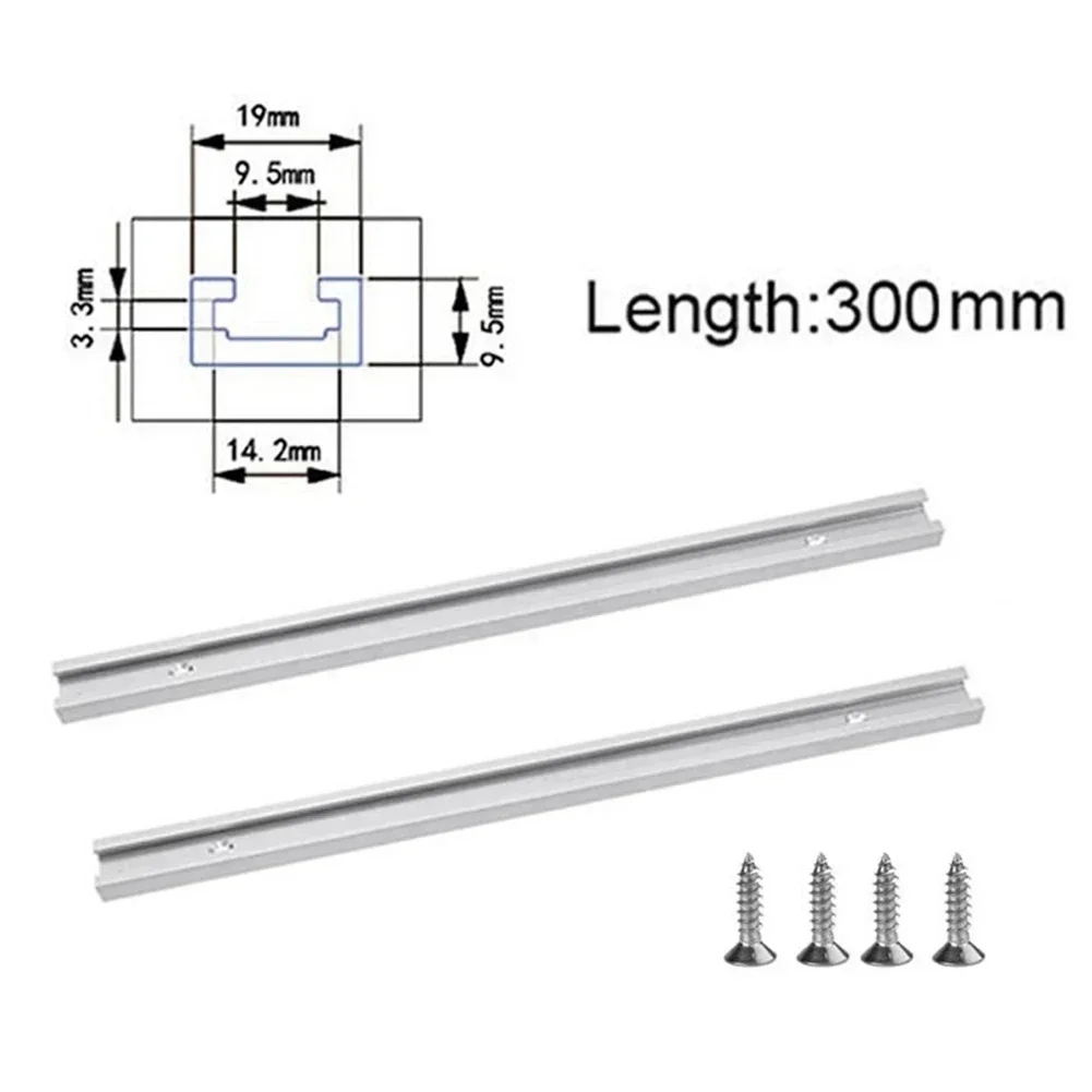 

2Pcs 12 Inch 300mm T-Track T-Slot Miter Track Aluminum Alloy For Router Table Woodworking T Slot Workshop Equipment Power Tool