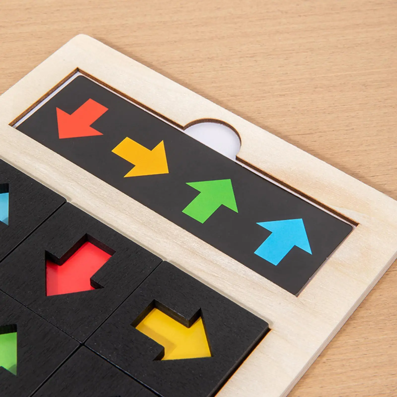 Bloco de madeira quebra-cabeça direção cor jogo de tabuleiro cognitivo cérebro teaser forma correspondência brinquedo de aprendizagem educacional para crianças pré-escolares