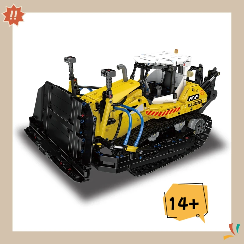

MOULD KING PR756 Pneumatic Bulldozer Building Blocks Set Engineering Vehicle Model MOC Technical Toy Kid Gifts 19019