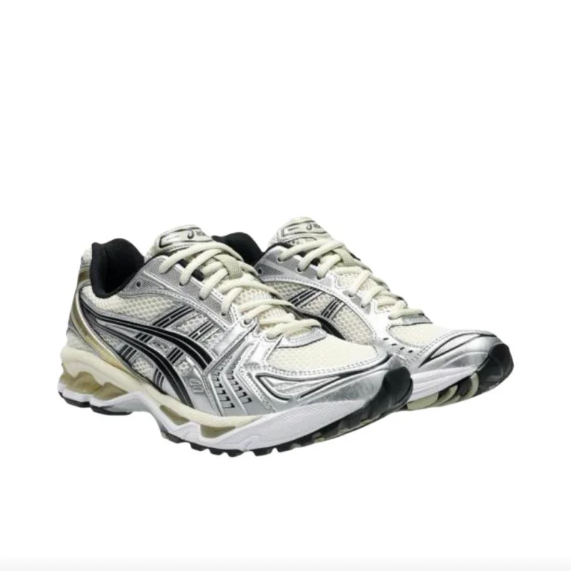 Asics Gel-Kayano 14 Round Toe Lace-Up Anti-Slip Wearable Low-Top Running Shoes Unisex Silver-blue