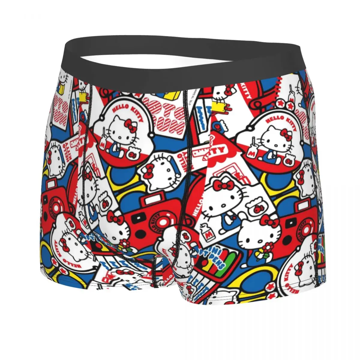 Customized Hello Kitty Underwear Male Print Cartoon Animation Hot Boxer Briefs Shorts Panties Breathable Underpants