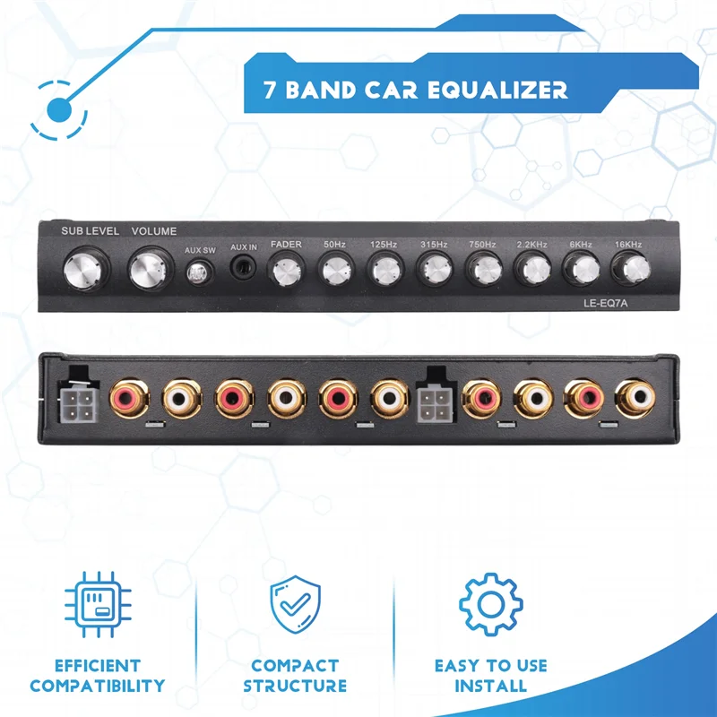 New--7 Band Car Equalizer Audio EQ Tuning Crossover Amplifier Parametric Car Preamplifier Audio Equalizer +-12Db