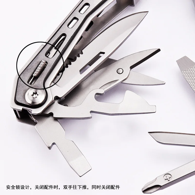 SQT Multifunctional Folding Knife Plier Multitool Camping Outdoor EDC Hand Tool Pliers Small Pocket Knives Screwdriver Scissors