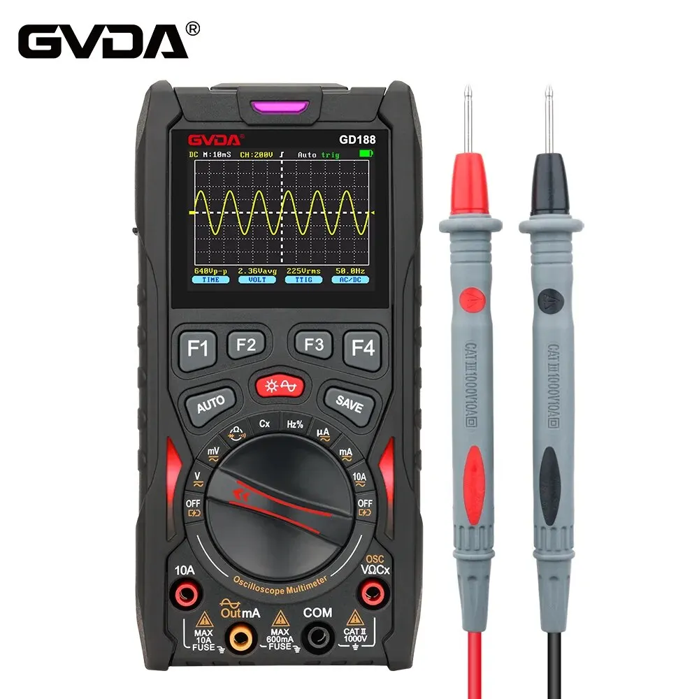 Oscilloscopio digitale GVDA 50 MS/s frequenza di campionamento 12MHz multimetro di larghezza di banda analogico Tester generatore di segnale con