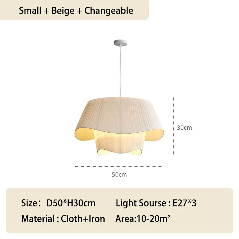 JIANKEXING Französisch minimalist ischen Stoff führte Kronleuchter Wohnzimmer Restaurant Schlafzimmer Küche Kunst Pendel leuchte Home Decoration Leuchte 3