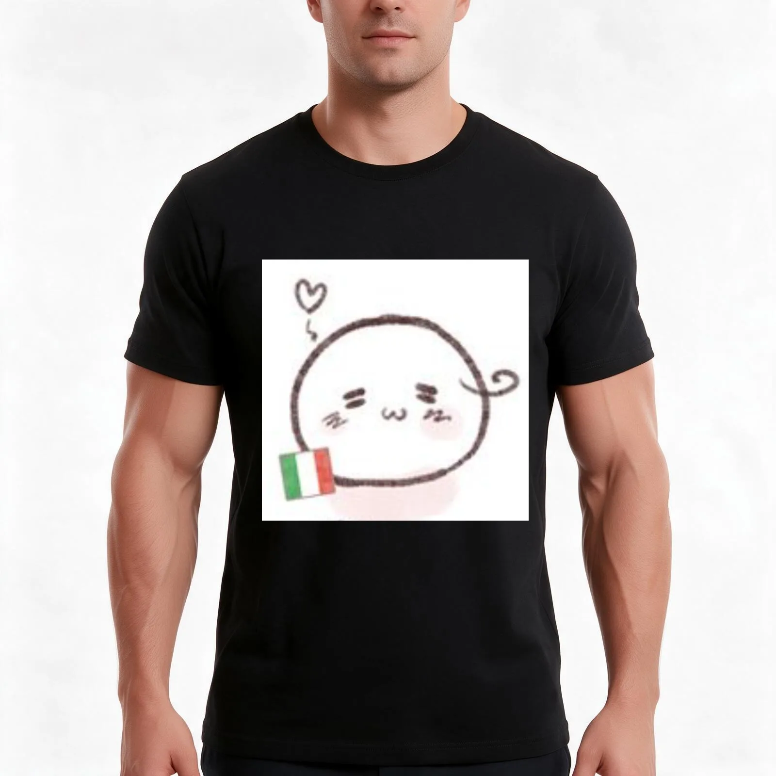 Hetalia Italy Mochi T-Shirt, Summer Casual Cotton Tee, Oversized Streetwear Tops, Vintage Graphic Print, Loose Fit Short Sleeve