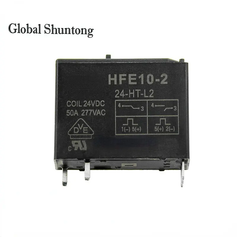 

10pcs New Magnetic Holding Relay HFE10-2/24-HT-L2, A Group of Normally Open 50A Double Coil with Manual Switch