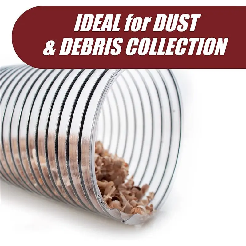 【FLASH DEAL】4X 2In OD 50Mm Clear PVC Dust Collection Hose For Use With Dust Collectors With 2In Ports. Ideal For Shop Vacuums