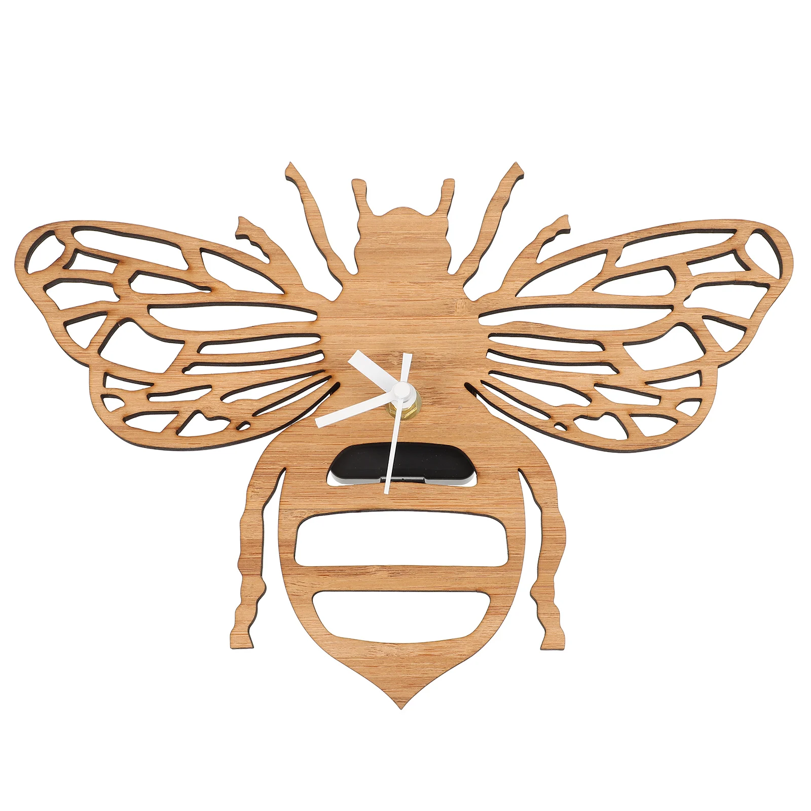 

Wooden Bee Shaped Wall Clock Silent Non Ticking Decorative Hanging Clock for Bedroom Living Room Office Home Decor