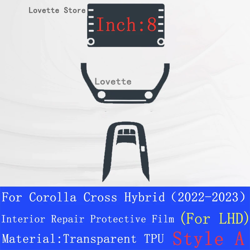 TPU Car Interior Gear Dashboard Protective Film Transparent For Corolla Cross Hybrid（2022-2023）Anti-scratch Accessories