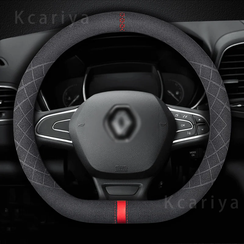 

For automotive suede steering wheel cover, 38cm, non-slip, Renault RS, Megane 3,4, Clio, Twingo, Kadjar, Logan