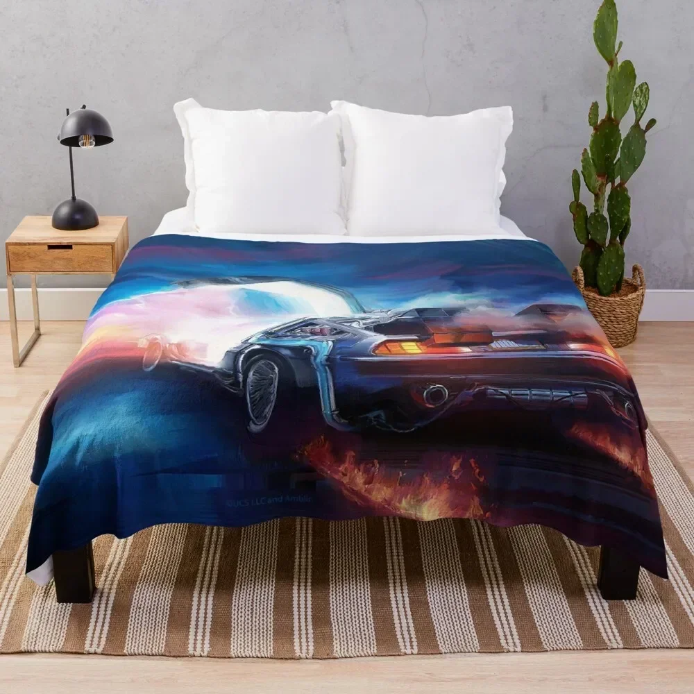 Back to the Future Delorean Time Machine Throw Blanket Comforter Shaggy Blankets