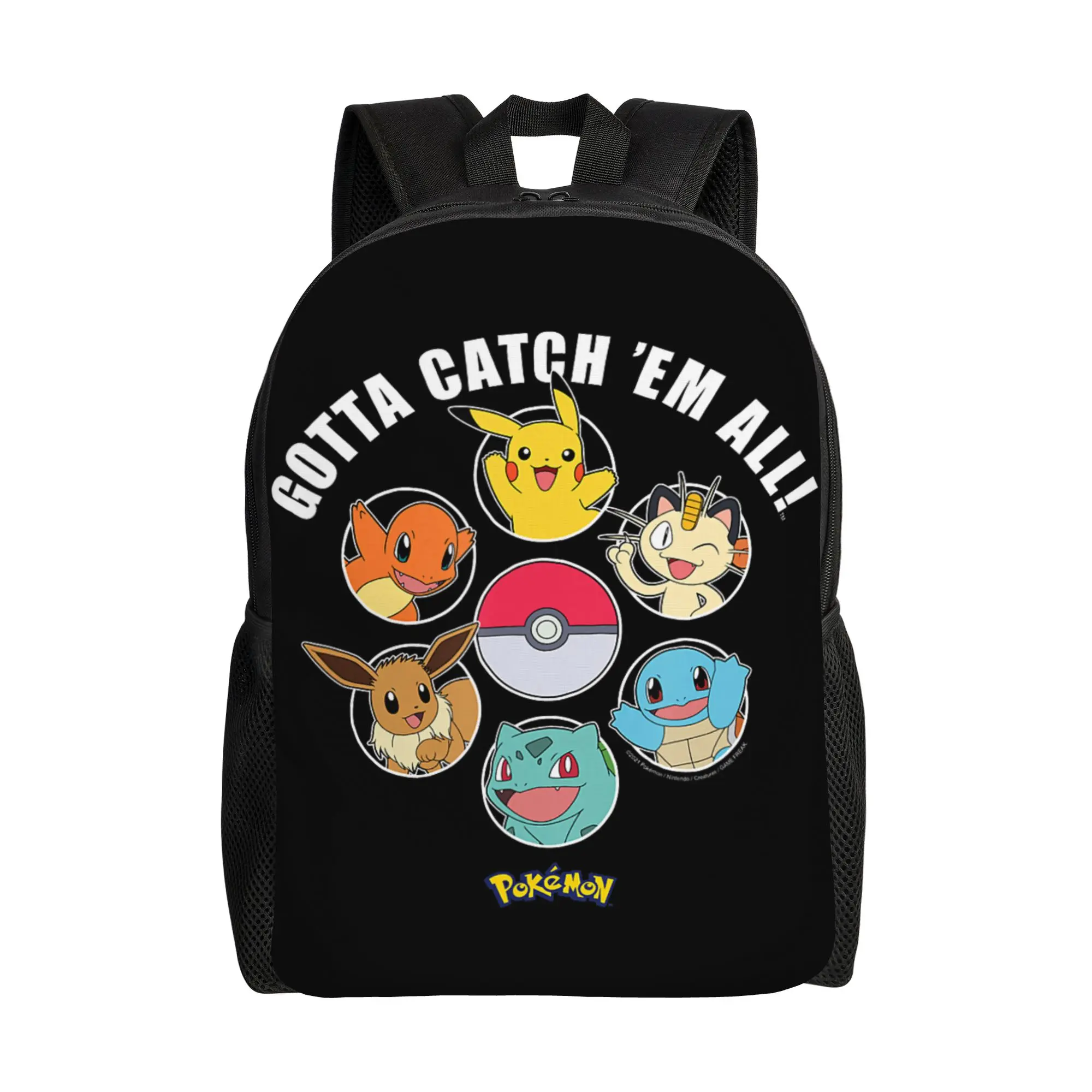 

Bandai backpacks Pokemon Gotta Catch Em All Group Daypack mochila Hiking Zipper Closure Rucksack