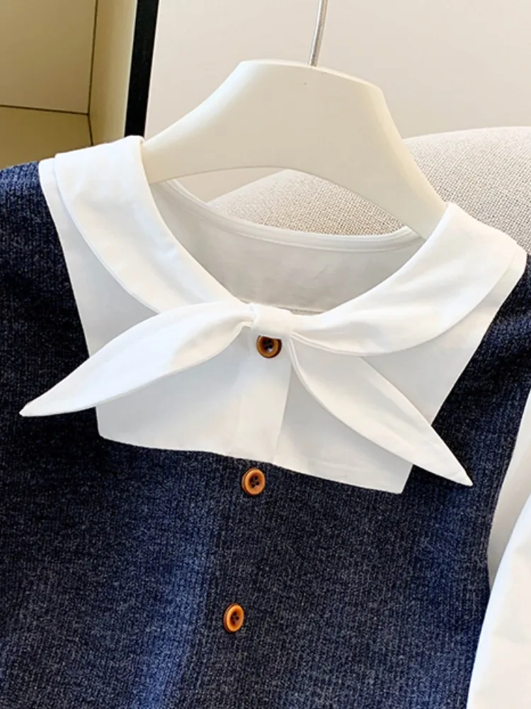 แนะนำเสื้อคอปกตุ๊กตาแบบผูกเองสำหรับผู้หญิง สีออร์ท ดีไซน์สีสันสดใส สไตล์เกาหลี แต่งกระดุม แขนยาว