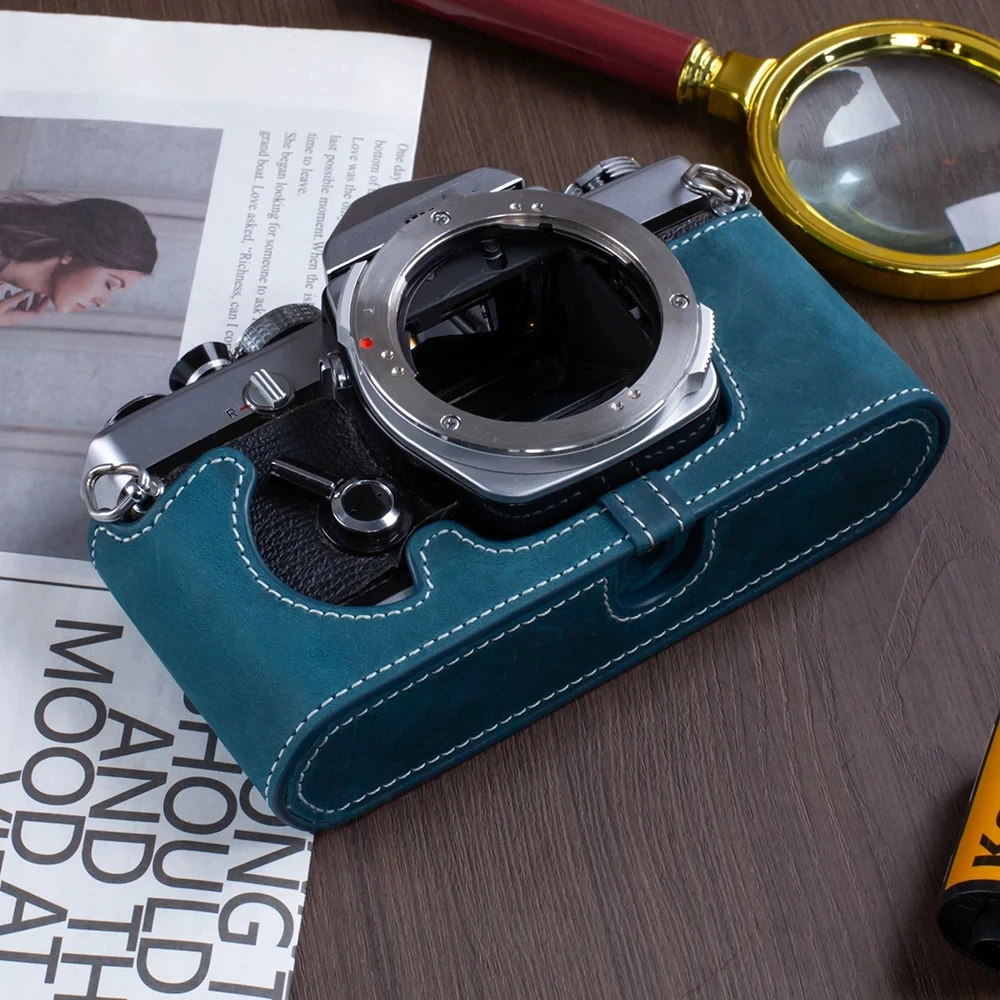 Genuine Leather Half Case For OLYMPUS PEN-FT OM-1/1N OM-2/2N OM-4