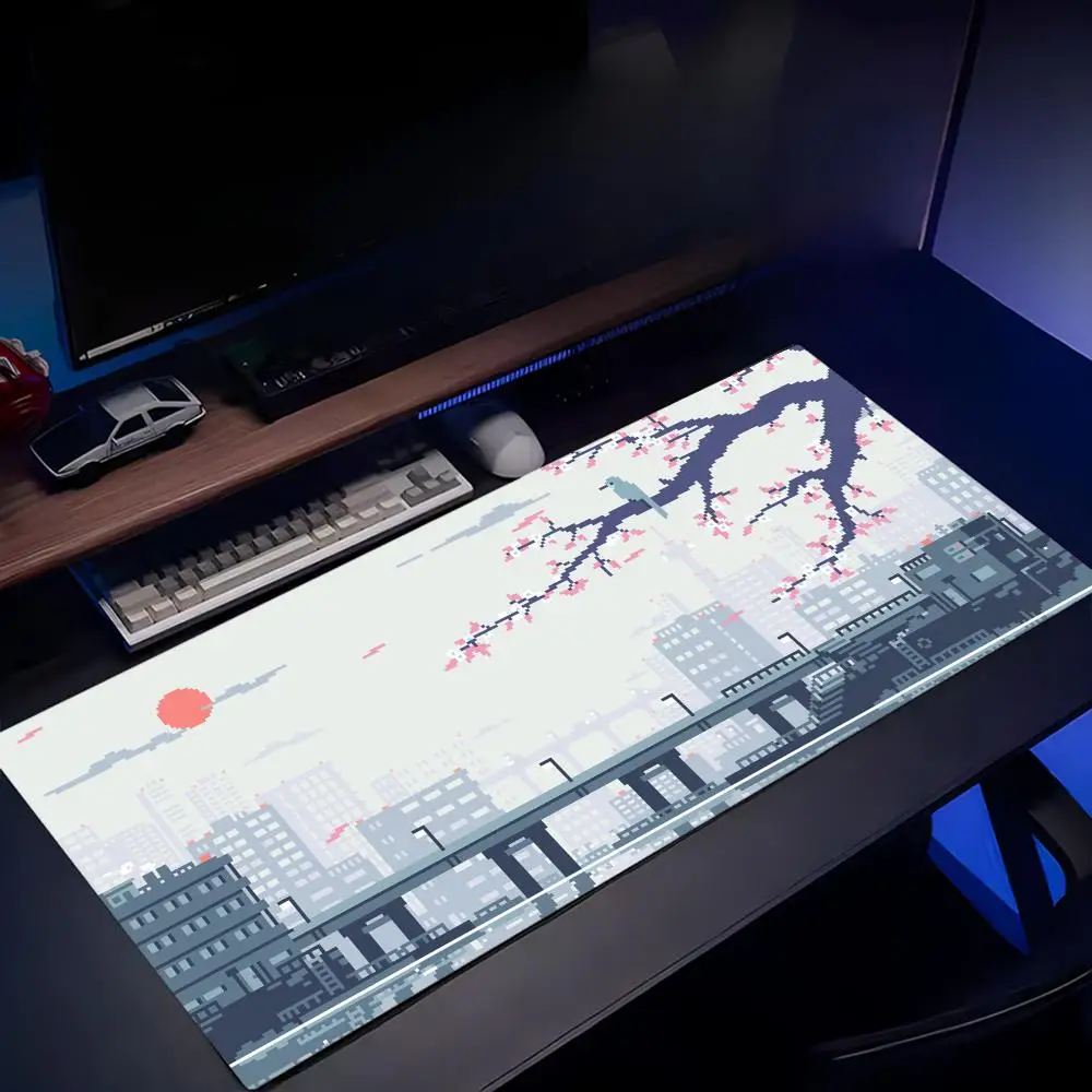 

Cherry blossoms, station Large Mouse Pad, Office Pad, Rubber Anti-Slip Retro Style Mouse Pad Desk Pad, Pc Accessories .