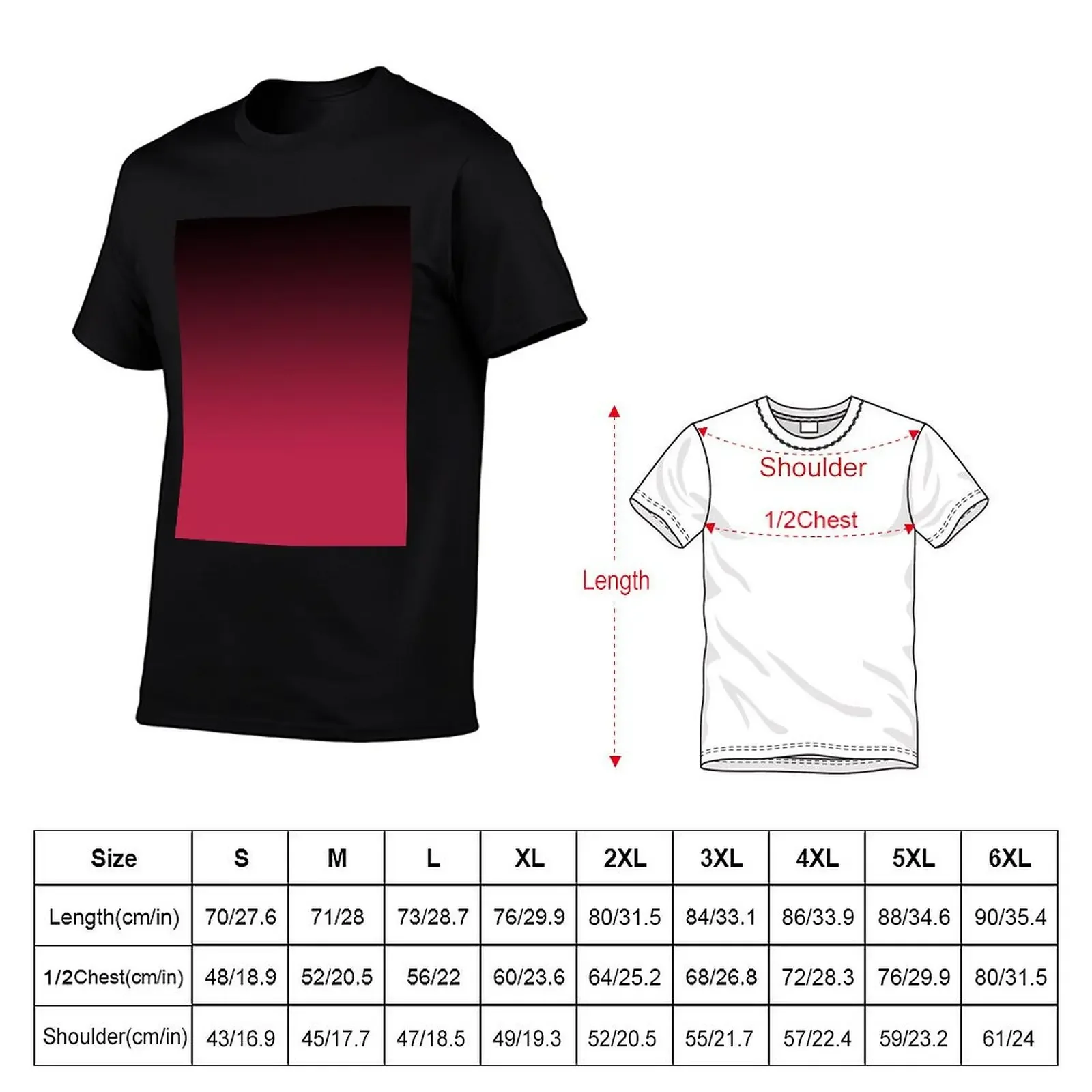 COLOR OF THE YEAR 2023 VIVA MAGENTA - OMBRE GRADIENT PATTERN WITH BLACK T-Shirt shirts graphic tshirts for men