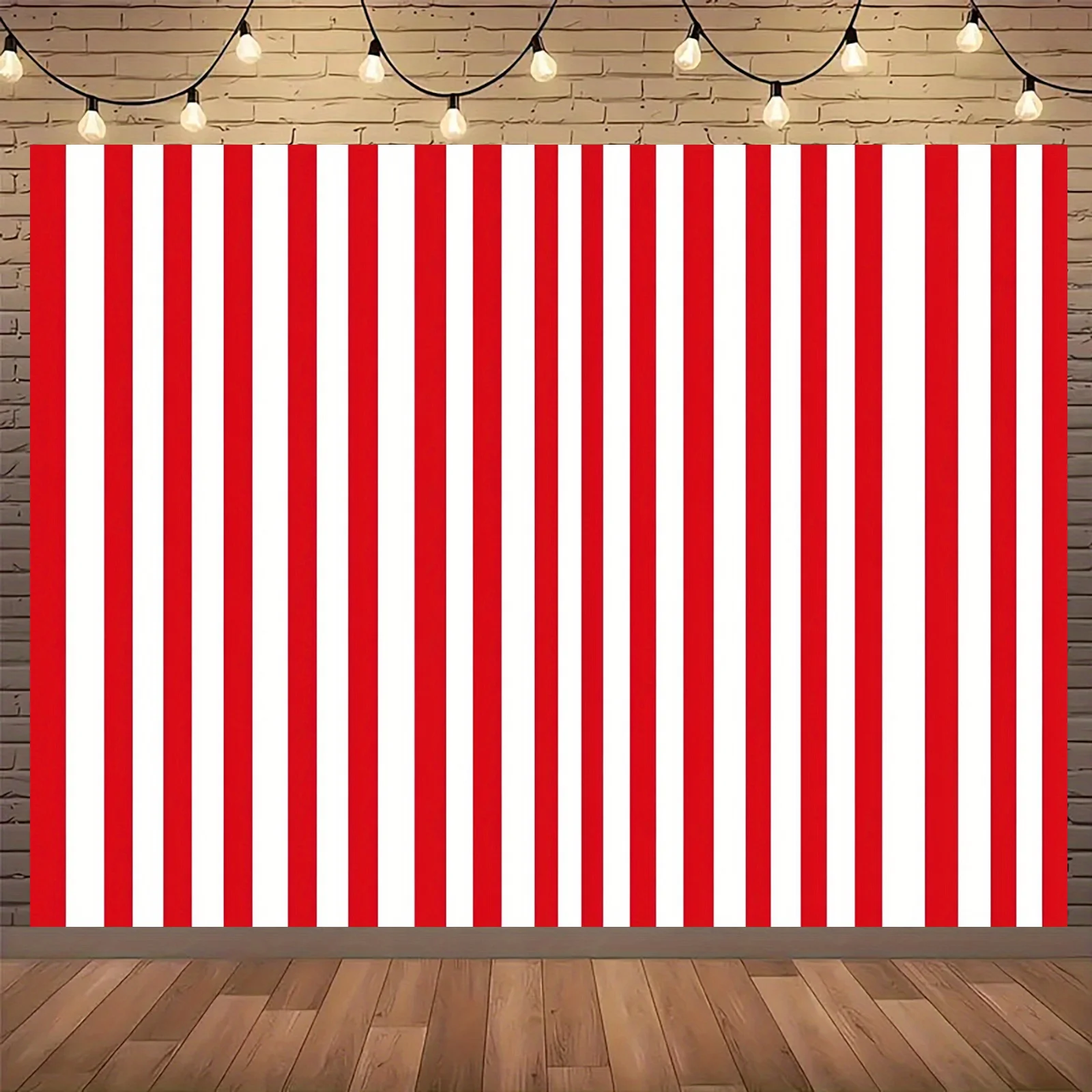 Red and white striped background, suitable for birthdays, circuses, weddings, Halloween