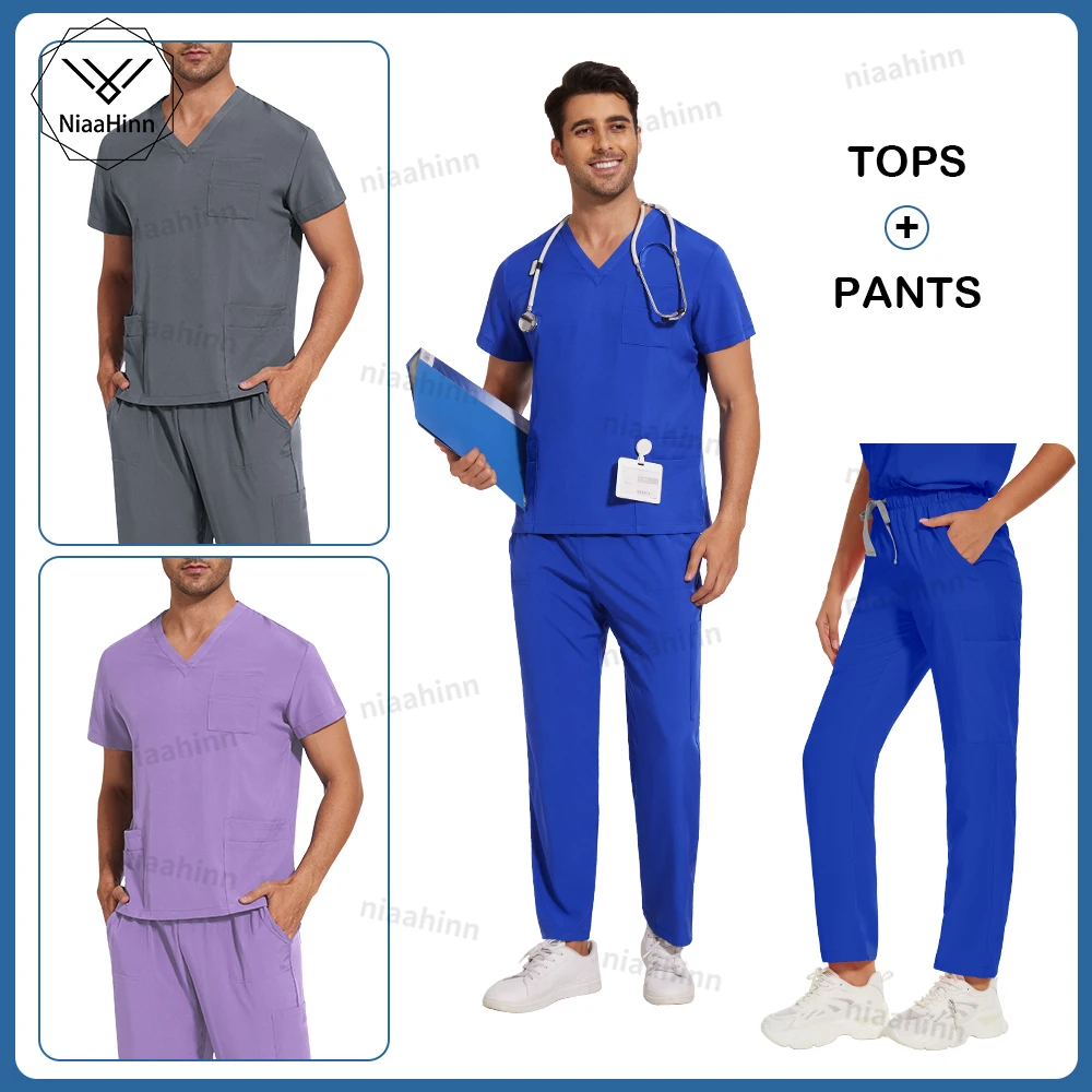 Surgical Uniforms Slim Fit Medical Scrubs Uniform Mens Scrub Sets Nursing Accessories Unisex Dental Clinic Beauty Salon Workwear