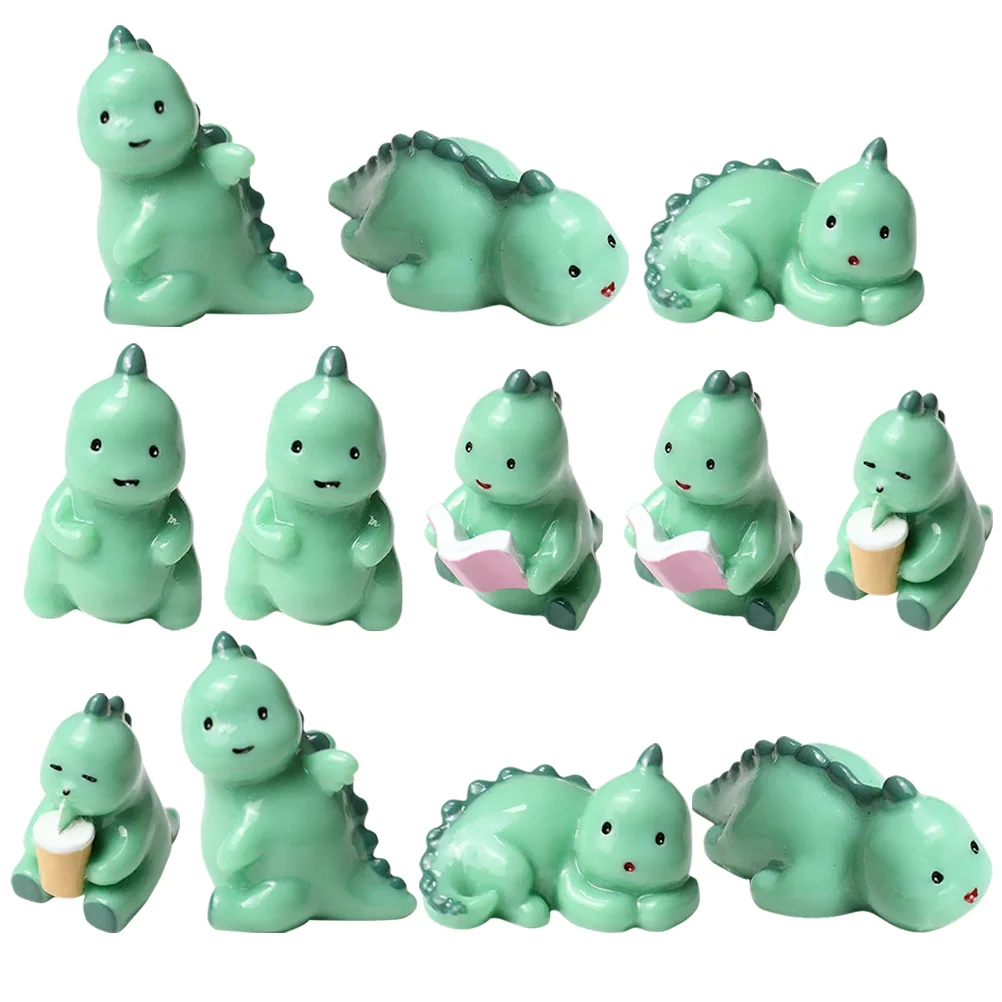 

Ibasenice Mini Dinosaur Figure Toy Miniature Animals Figurines Fairy Gardens Statues Sculpture Diy Bonsai Pot Scene Micro