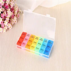 Pill Storage Box 7 Days Medicine Box Weekly Tablet Holder Storage Organizer Container Case Pill Box Splitters Weekly 7 Day 21