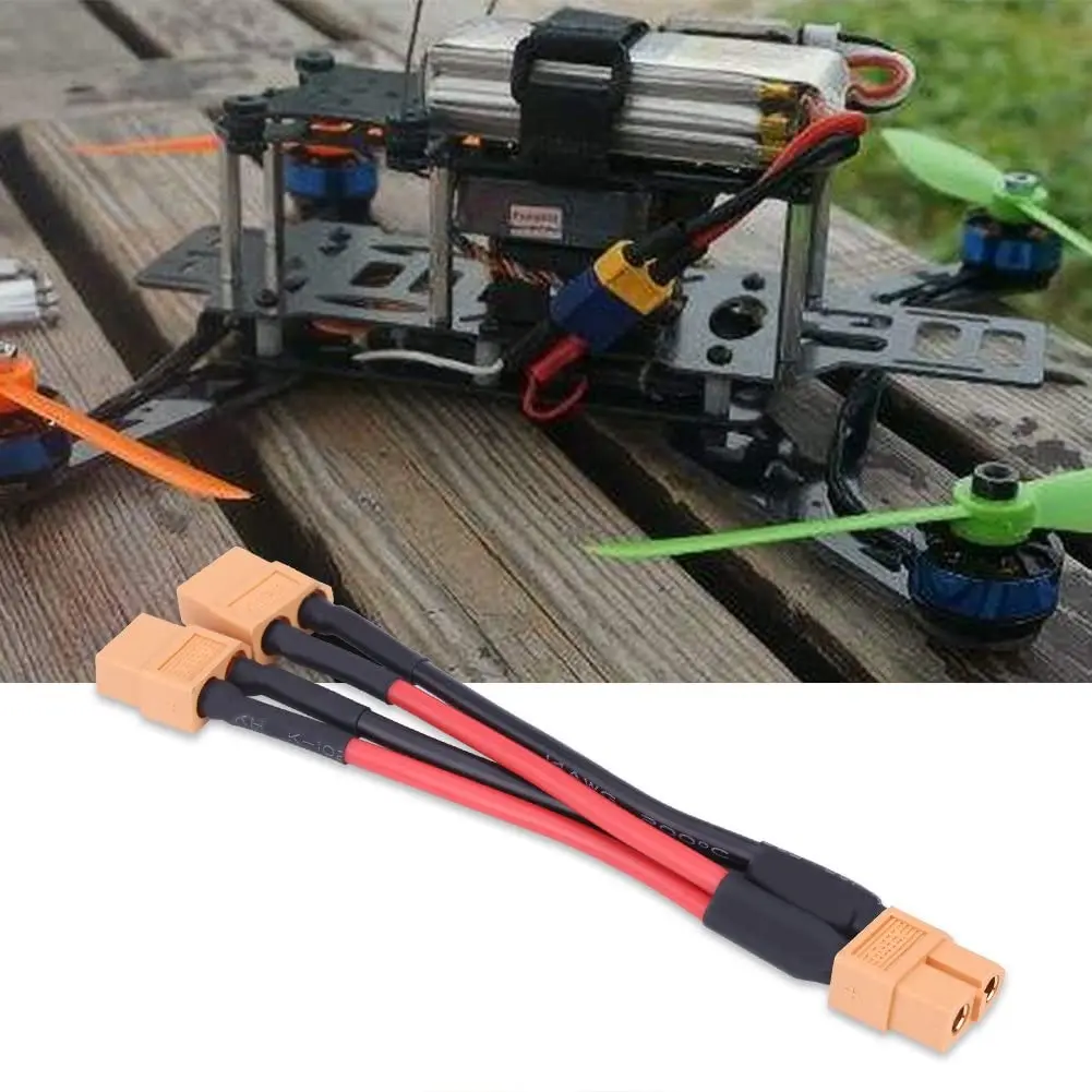 XT60สายเคเบิลแบบขนาน2ชนิดอะแดปเตอร์ตัวเชื่อมต่อชุดแบตเตอรี่14AWG ที่รองรับ RC Lipo( 1ตัวเมียถึง2ตัวผู้)