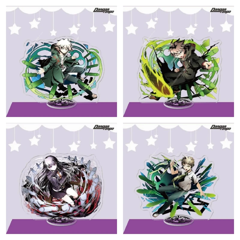 Danganronpa Anime Figures Naegi Makoto Kirigiri Kyoko Acrylic Model Keychains Togami Byakuya Standing Sign Prop Collection