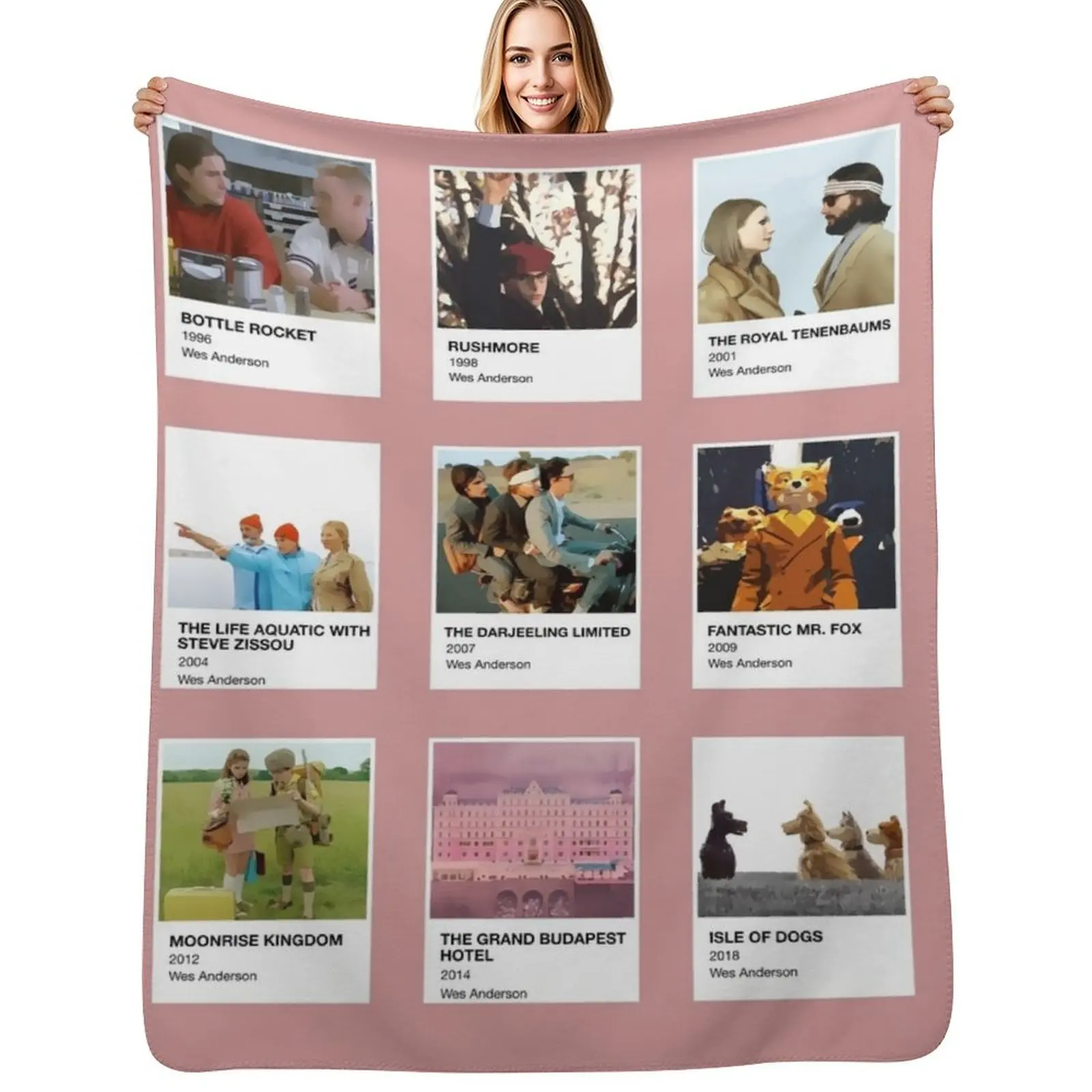 

Pantone Wes Anderson Throw Blanket Travel Size Cozy Blanket for Plane Train