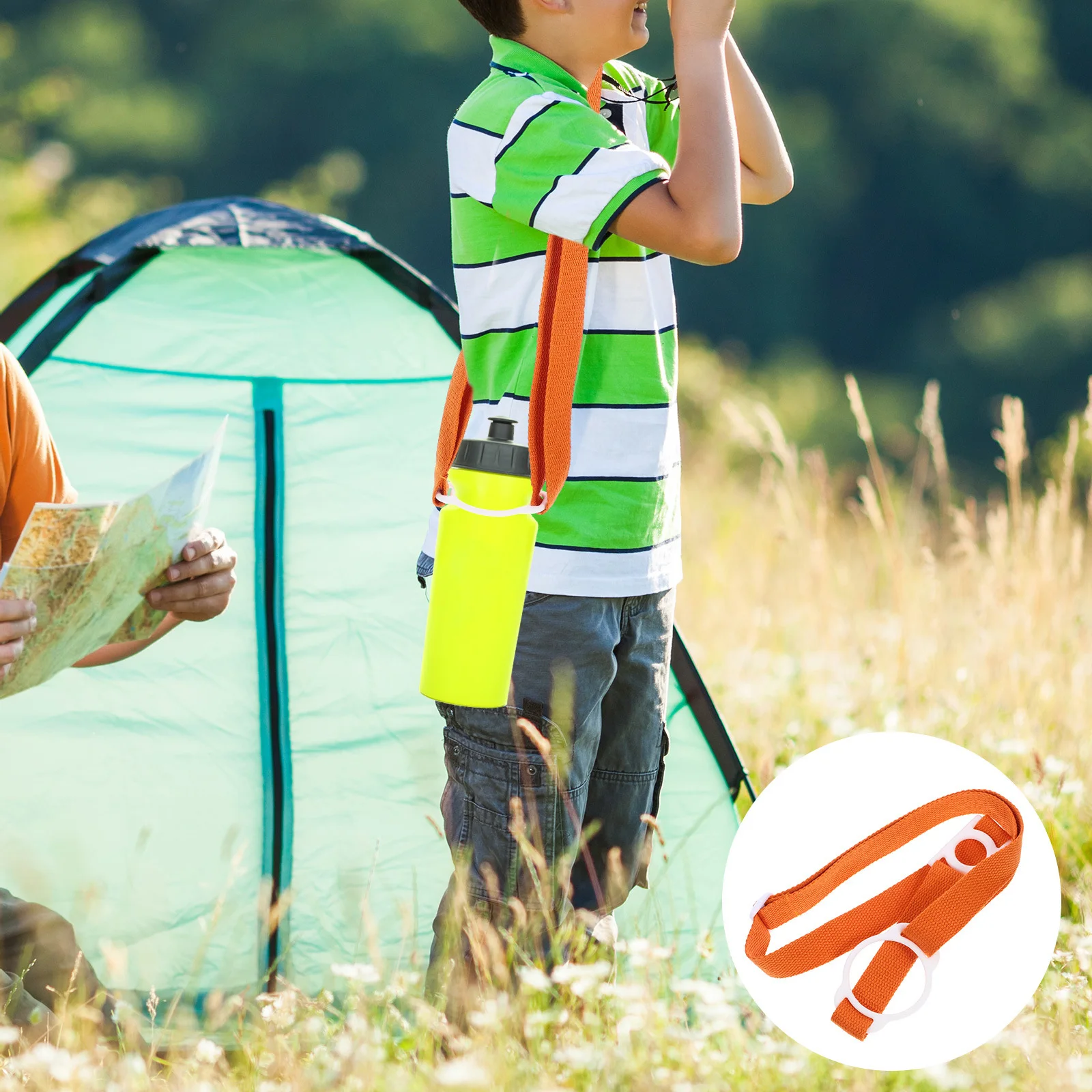 

Outdoor Adjustable Water Bottle Holder Strap Durable Breathable Bottle Carrier for Hiking Travel Camping Water Kettle Sleeve