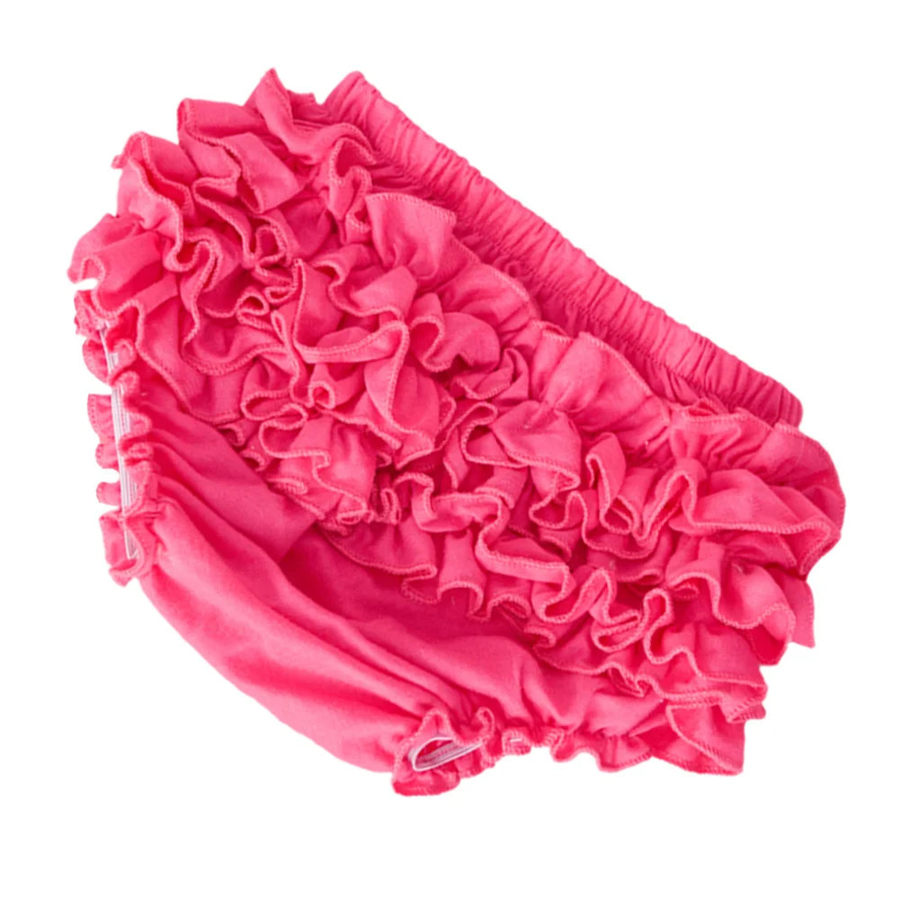 

Cotton Baby Girl Pants Adorable Ruffle Detail Soft Touch Diaper Cover for Party Holiday Rose Pink Girl Pants