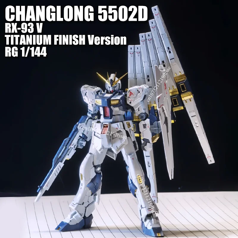 

CHANGLONG 5502D RX-93 V NU RG 1/144 Игрушка-конструктор, версия с титановым покрытием, сборная модель, фигурки, пластиковый конструктор, подарок