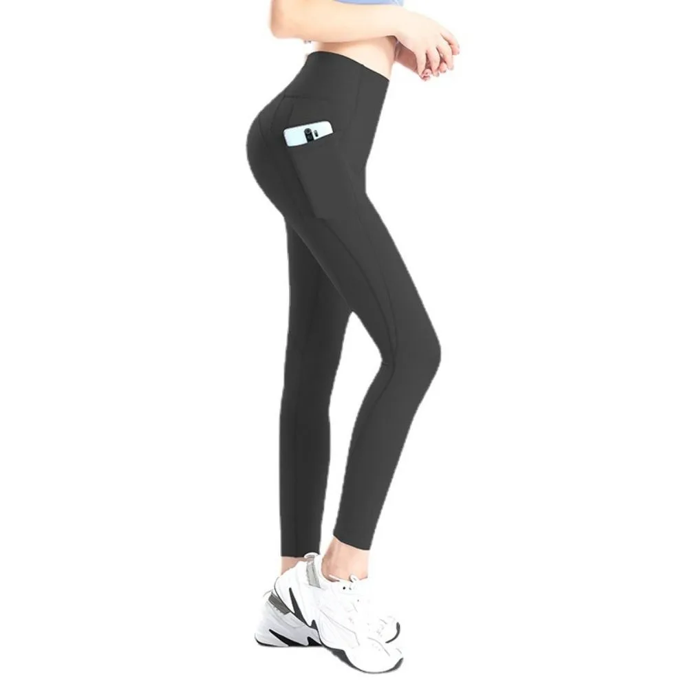 Pantalones de Yoga de elevación de secado rápido con bolsillo, mallas con bolsillo, pantalones de Yoga con bolsillo de cintura alta, ropa cómoda